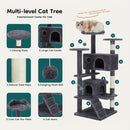 54" Multi-Level Cat Tree Tower with Scratching Posts and Condo