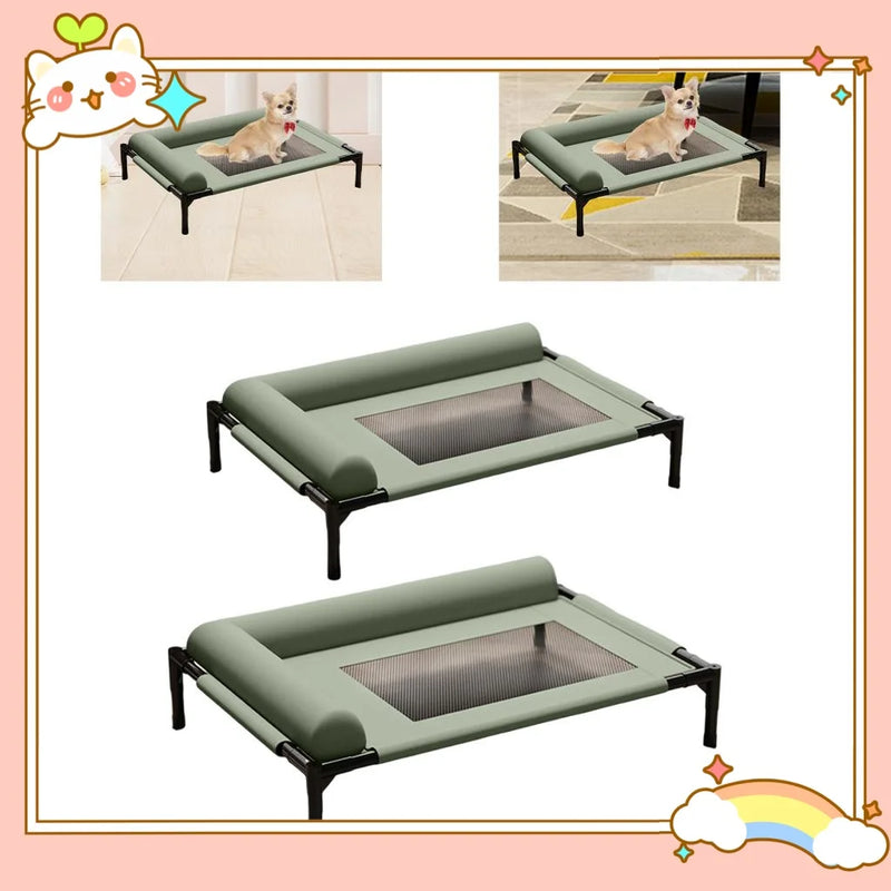 Elevated Pet Bed Durability Practical with Pillow for Small Pets