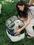 Pet Stroller Cat Bag Trolley Box Dog Travel Suitcase