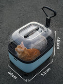 Pet Stroller Cat Bag Trolley Box Dog Travel Suitcase