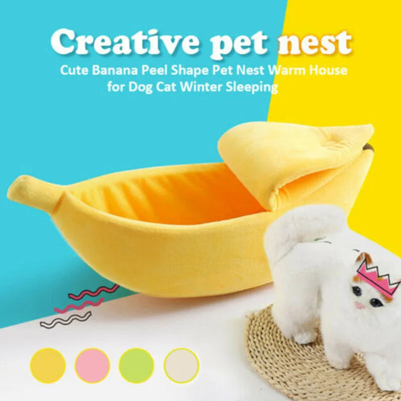 Banana Cat Bed House Funny Cute Cozy
