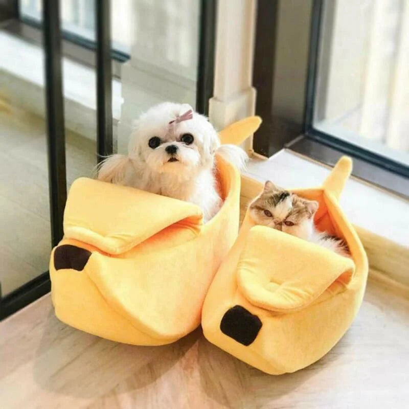Banana Cat Bed House Funny Cute Cozy