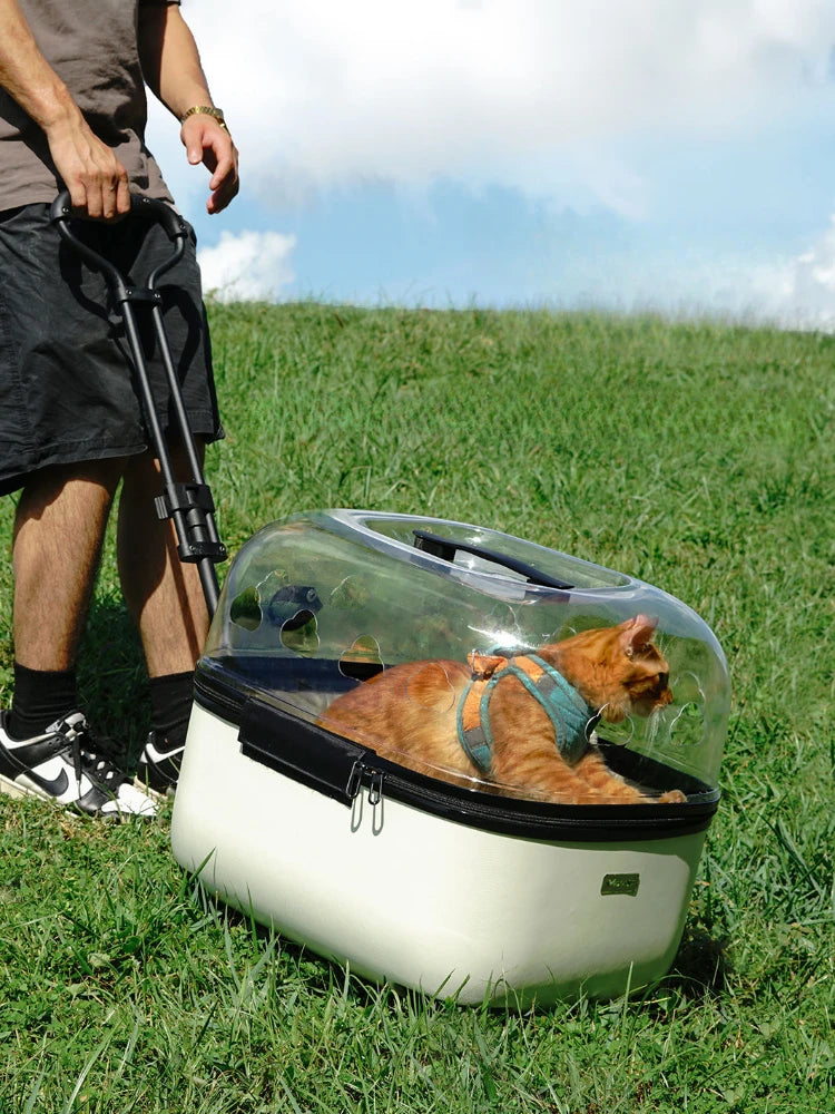 Pet Stroller Cat Bag Trolley Box Dog Travel Suitcase