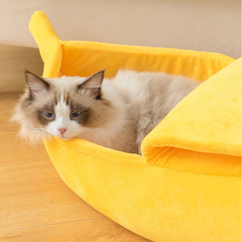 Banana Cat Bed House Funny Cute Cozy