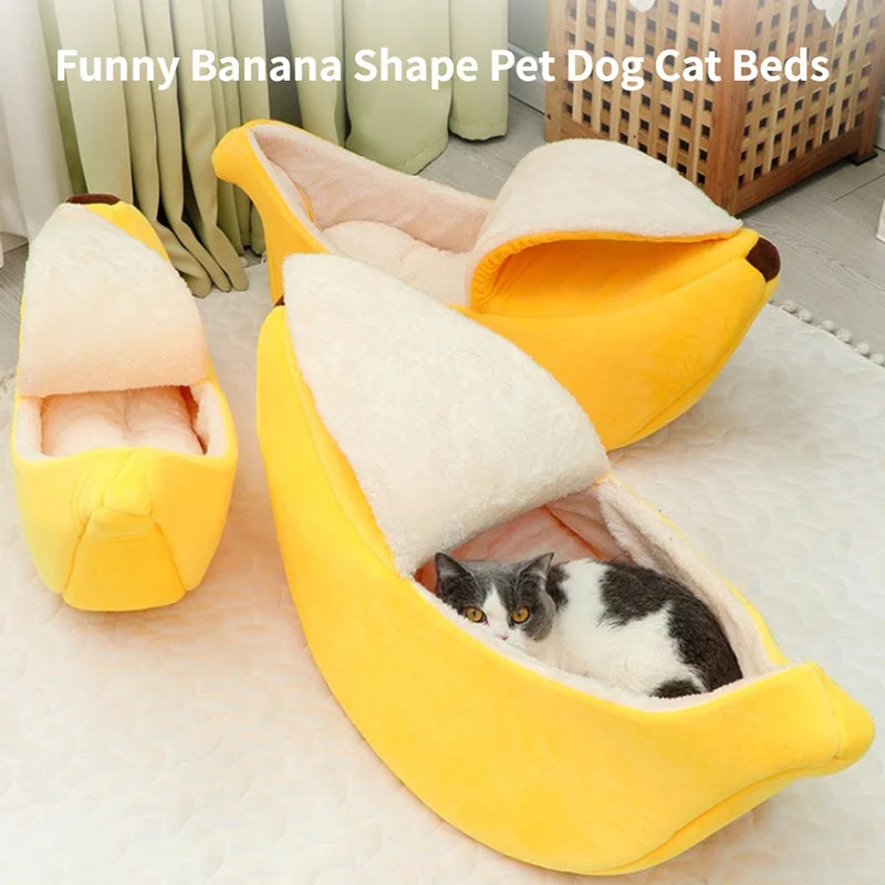 Banana Cat Bed House Funny Cute Cozy